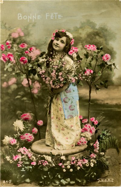 Bonne fete card, 1907 by French Photographer